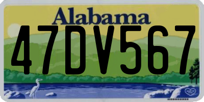 AL license plate 47DV567