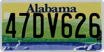 AL license plate 47DV626