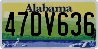 AL license plate 47DV636