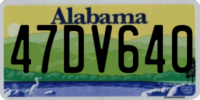 AL license plate 47DV640
