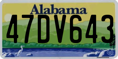 AL license plate 47DV643