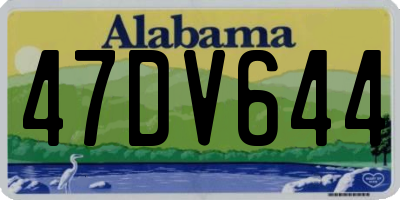 AL license plate 47DV644