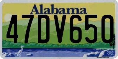 AL license plate 47DV650