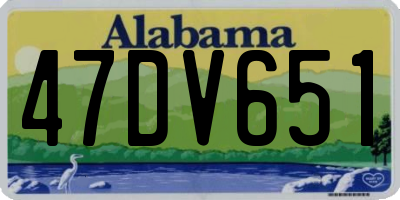 AL license plate 47DV651