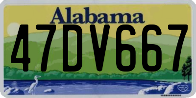 AL license plate 47DV667