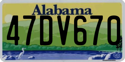 AL license plate 47DV670