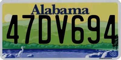AL license plate 47DV694