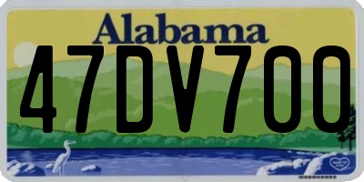 AL license plate 47DV700