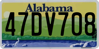 AL license plate 47DV708