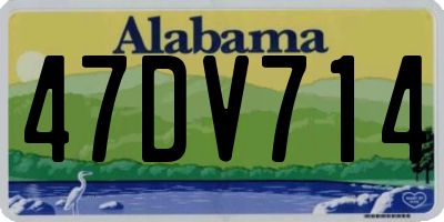 AL license plate 47DV714