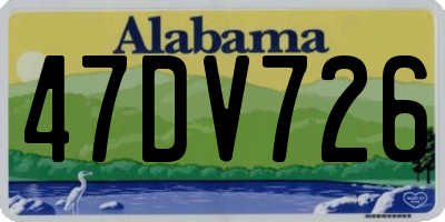 AL license plate 47DV726