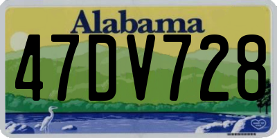 AL license plate 47DV728