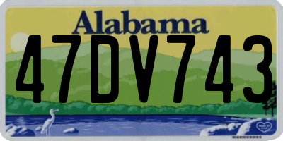 AL license plate 47DV743