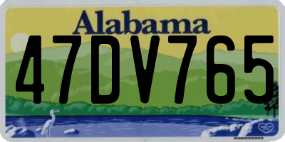 AL license plate 47DV765