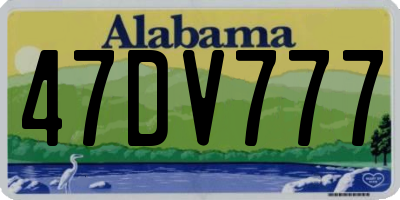 AL license plate 47DV777