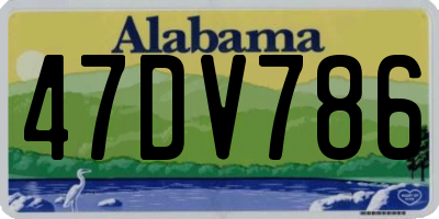 AL license plate 47DV786