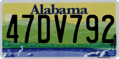 AL license plate 47DV792