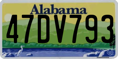 AL license plate 47DV793