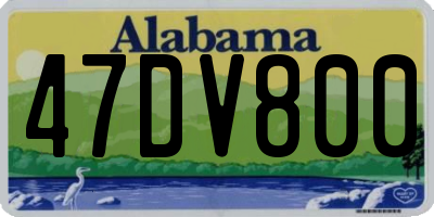 AL license plate 47DV800