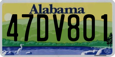 AL license plate 47DV801