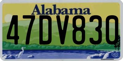 AL license plate 47DV830