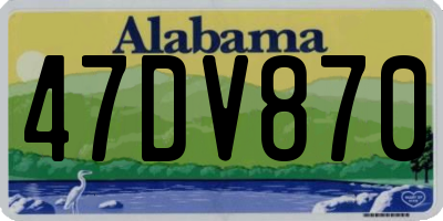 AL license plate 47DV870