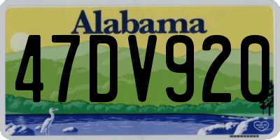 AL license plate 47DV920
