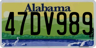 AL license plate 47DV989
