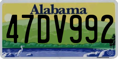 AL license plate 47DV992