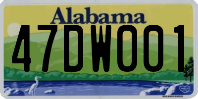 AL license plate 47DW001