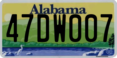 AL license plate 47DW007