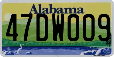 AL license plate 47DW009