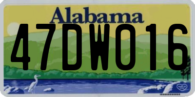AL license plate 47DW016