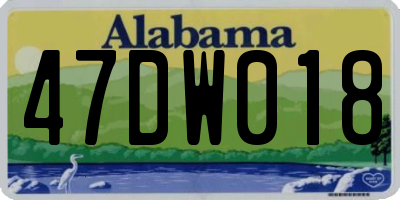AL license plate 47DW018