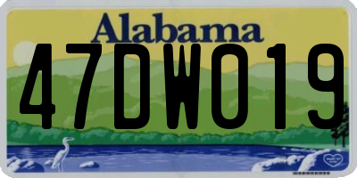 AL license plate 47DW019