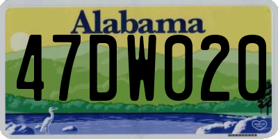 AL license plate 47DW020