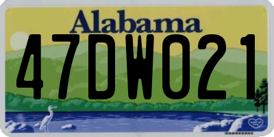 AL license plate 47DW021
