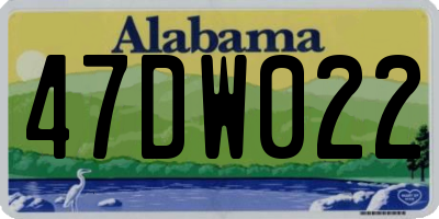 AL license plate 47DW022