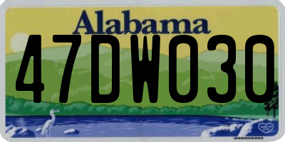 AL license plate 47DW030