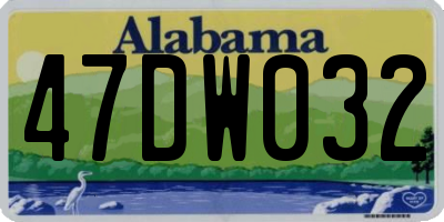 AL license plate 47DW032