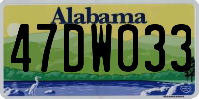 AL license plate 47DW033