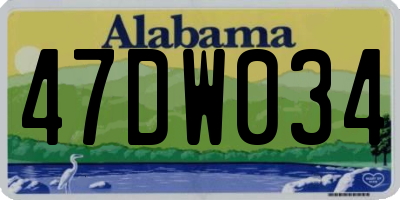 AL license plate 47DW034