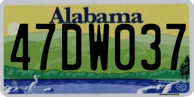 AL license plate 47DW037