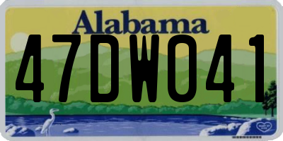 AL license plate 47DW041