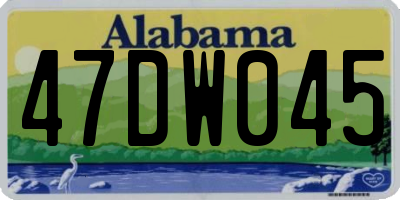 AL license plate 47DW045