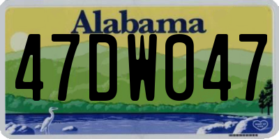 AL license plate 47DW047