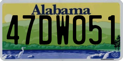 AL license plate 47DW051