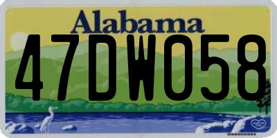 AL license plate 47DW058
