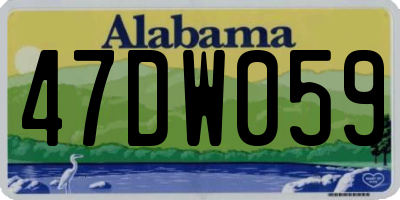 AL license plate 47DW059