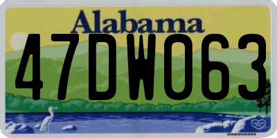AL license plate 47DW063